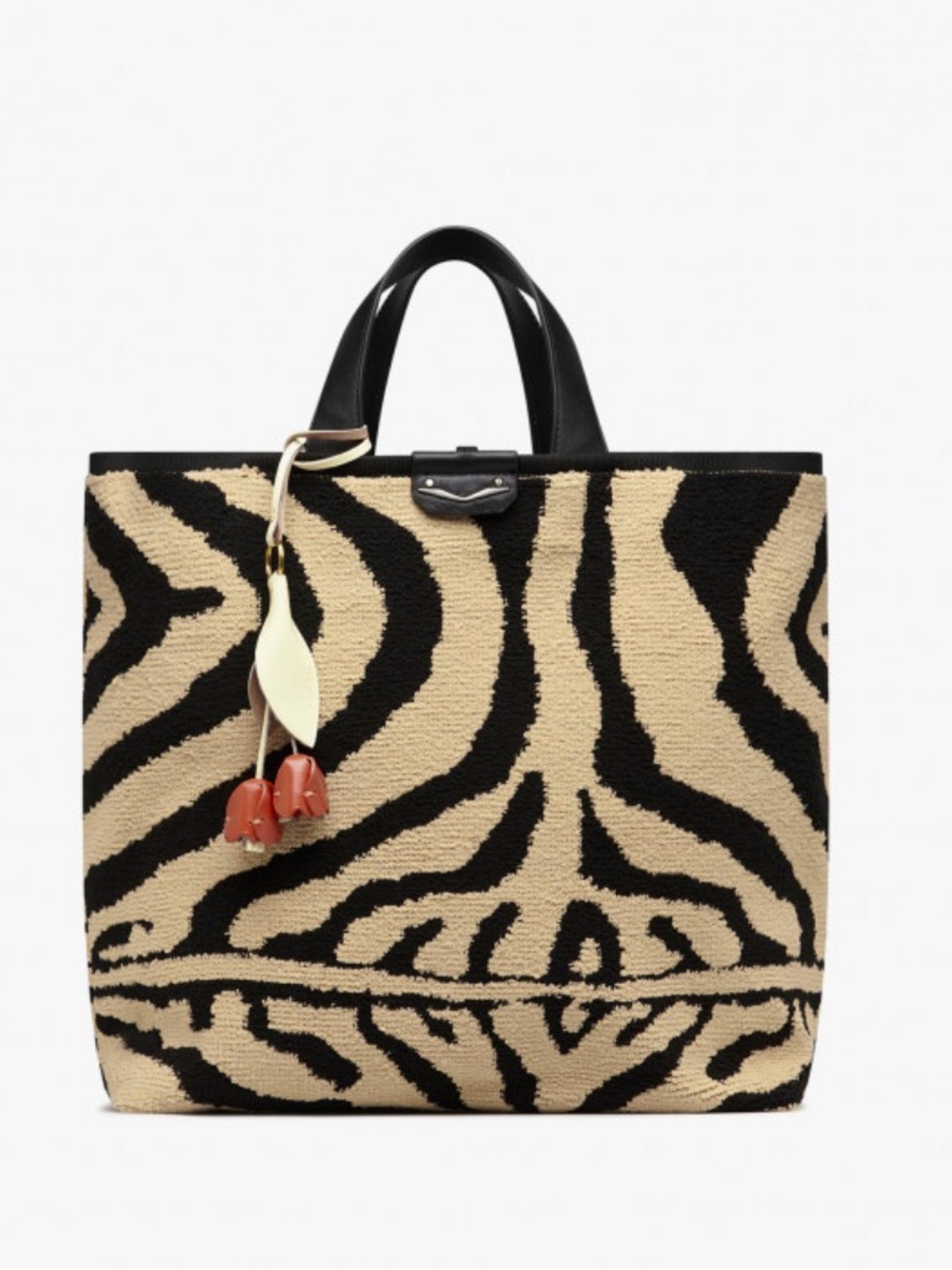NWT VOILE BLANCHE THE LARGE WINTER SAFARI TOTE BAG in DARK BROWN-BEIGE